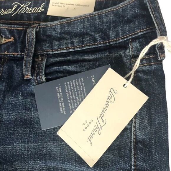 UNIVERSAL Thread Mid Rise Boyfriend Released Hem Frayed Distressed Jeans New wit - Picture 9 of 16